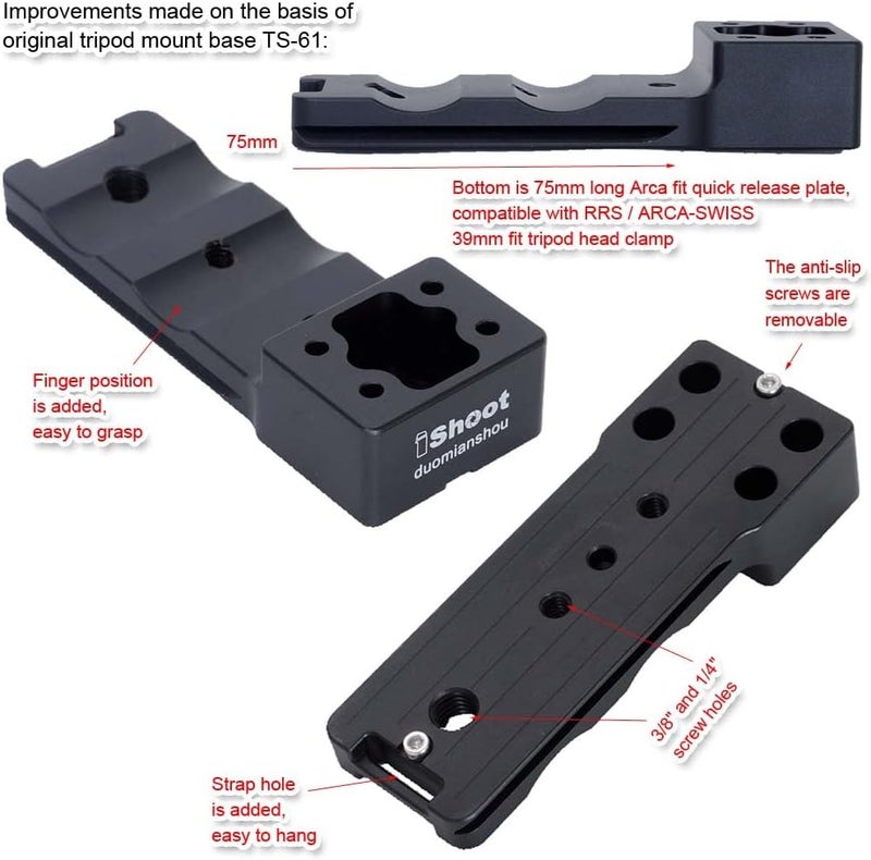 iShoot Lens Collar Replacement Foot Tripod Mount Ring Support Holder Base Compatible with Sigma 150-600mm f/5-6.3 (DG DN OS Sports)(DG OS HSM Sports); 60-600mm f/4.5-6.3 (DG DN OS Sports)(DG OS HSM Sports) - Image 3